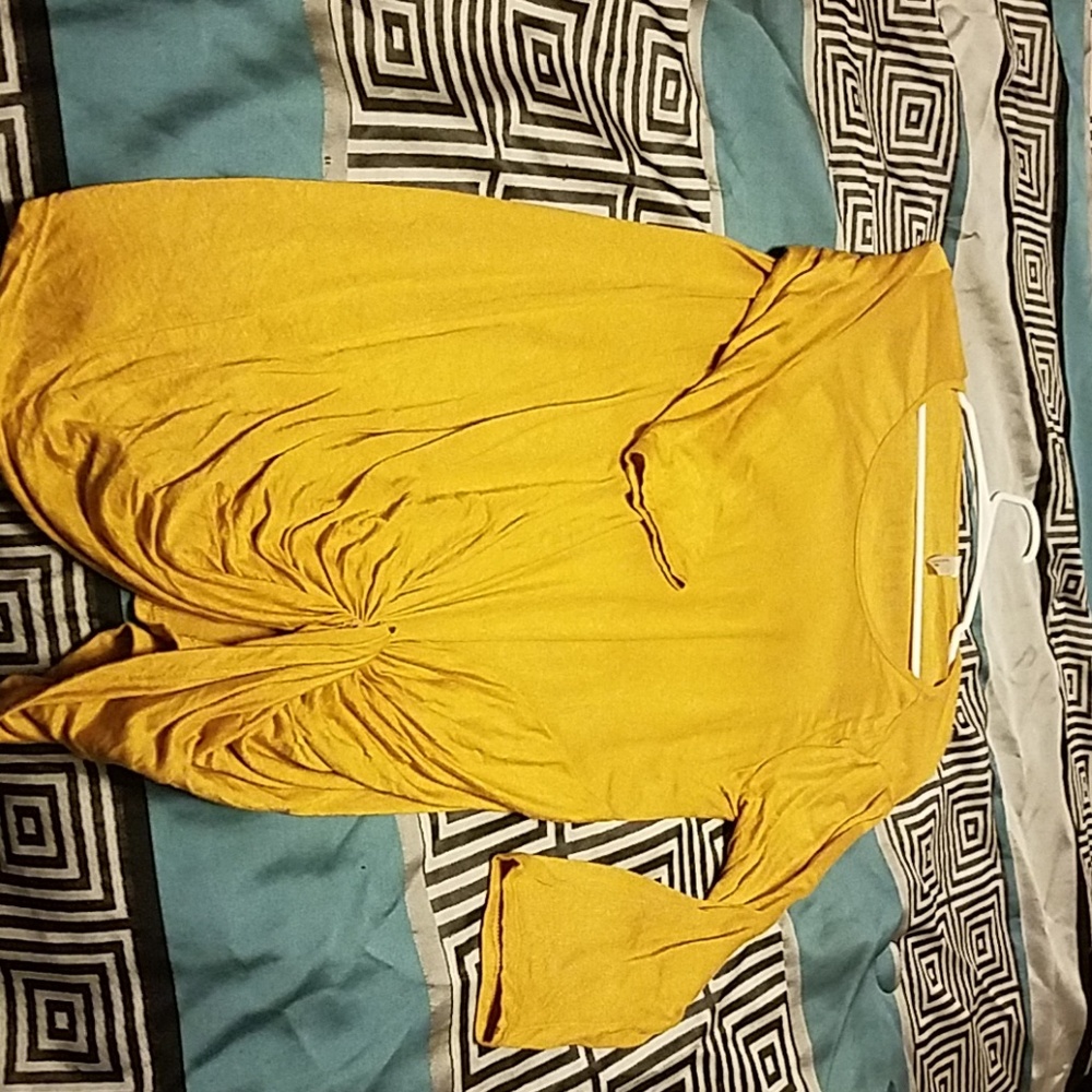 Mustard half sleeve long shirt